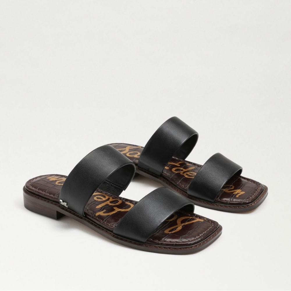 Sam Edelman Haydee Slide Sandals Black Leather Size 8